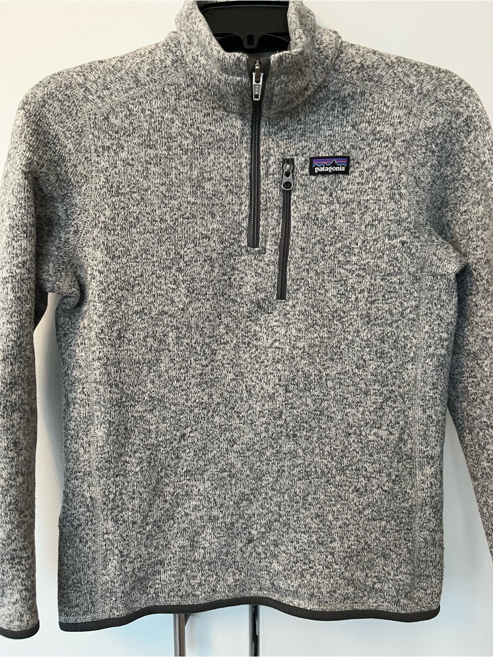Patagonia Boys Size L Heathered Gray 1/4 Zip Better Sweater Fleece Pullover
